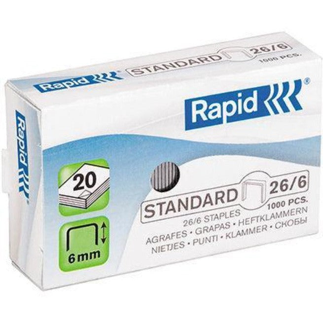Rapid Standard Staples 26/6 Box 1000 24861300 - SuperOffice