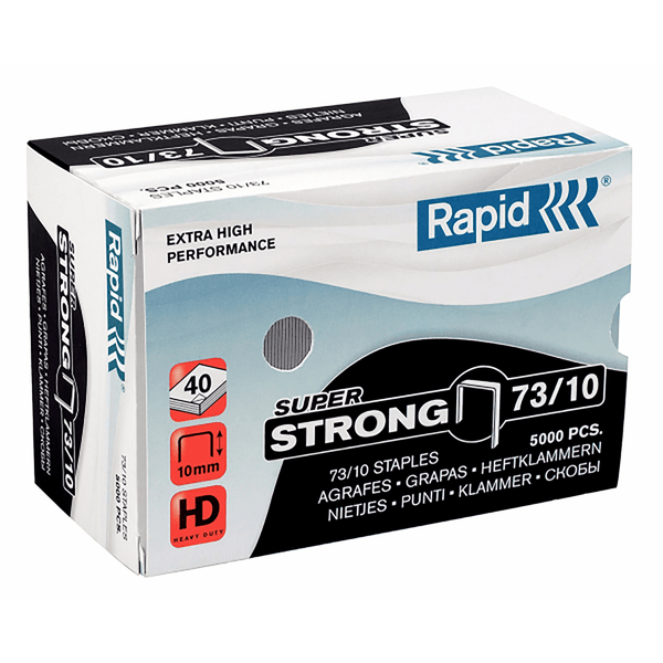 Rapid Super Strong Staples 73/10 10mm Leg Lenth Box 5000 24890400 - SuperOffice