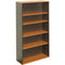 Rapid Worker Bookcase 4 Shelf 900 X 315 X 1800Mm Cherry/Ironstone CBC18 C/I - SuperOffice