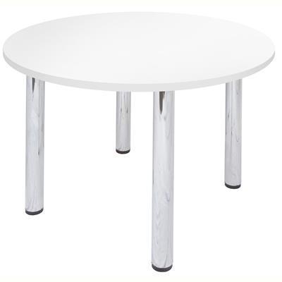 Rapid Worker Round Chrome Leg Table 900Mm White CRT9W - SuperOffice