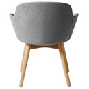 Rapidline Aspen Tub Chair Timber Base Light Grey ASPEN LG - SuperOffice