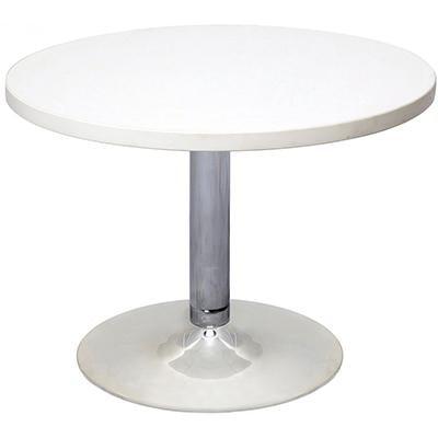 Rapidline Chrome Base Round Coffee Table 425 X 600Mm White CCT6 W - SuperOffice