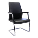 Rapidline CL3000V Executive Visitor Chair Medium Back PU Leather Black CL3000V BL - SuperOffice