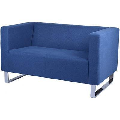 Rapidline Enterprise Fabric Lounge Chair 2 Seat Blue ENT2BUBU - SuperOffice