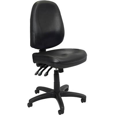 Rapidline Ergonomic Chair High Back Heavy Duty Mechanism Seat/Back Tilt Adjustable Pu Black PO500 BPU - SuperOffice