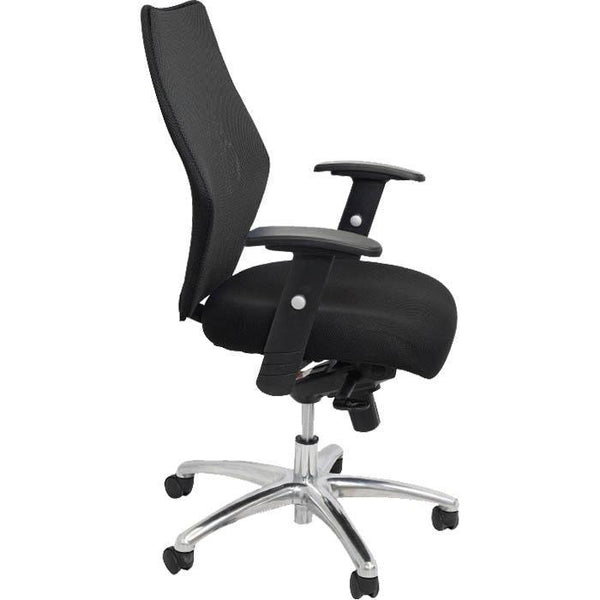 Rapidline Execuitve Mesh Chair Medium Back With Adjustable Arms Black AM200BK - SuperOffice