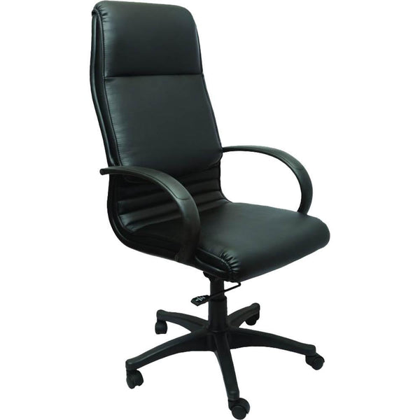 Rapidline Executive Chair High Back Single Point Lock Pu Black CL710 - SuperOffice