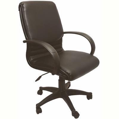 Rapidline Executive Chair Medium Back Single Point Tilt Lock Pu Black CL610 - SuperOffice