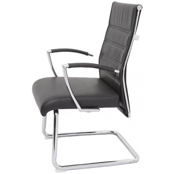 Rapidline Executive Visitors Chair With Chrome Arms And Base Pu Black CL2000VBL - SuperOffice