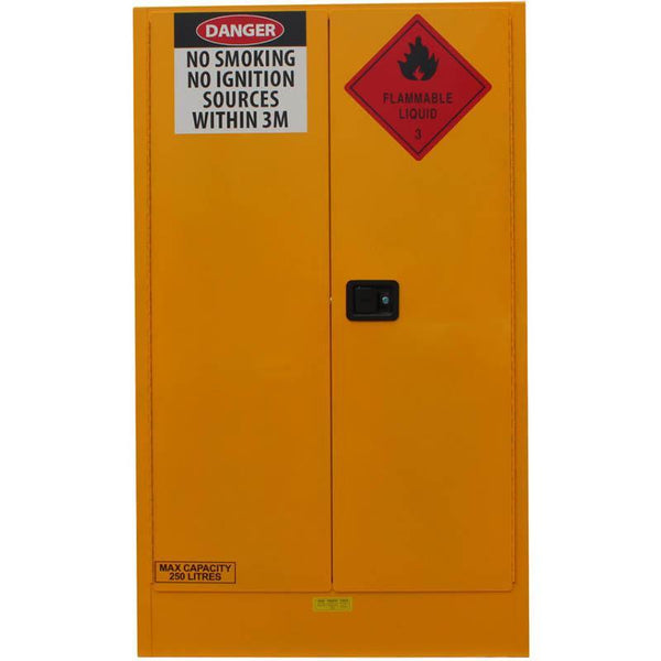 Rapidline Flammable Liquids Cabinet 250 Litre 1825 X 1100 X 500Mm Yellow FC250L - SuperOffice