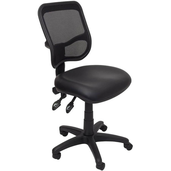 Rapidline Operator Chair Medium Mesh Back Pu Black EM300BPU - SuperOffice
