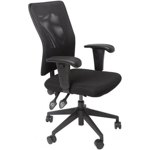 Rapidline Operator Mesh Chair Medium Back With Adjustable Arms Black AM100BK - SuperOffice