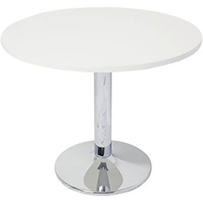 Rapidline Round Table 900Mm Chrome Base White Top CBT9 W - SuperOffice