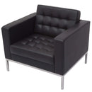 Rapidline Venus 1 Seater Sofa PU Leather Black VENUS1 - SuperOffice
