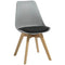 Rapidline Virgo Break Out Chair Oak Coloured Timber Leg With Polypropylene Shell Seat Grey/Black VIRGOCHAIRGREY - SuperOffice