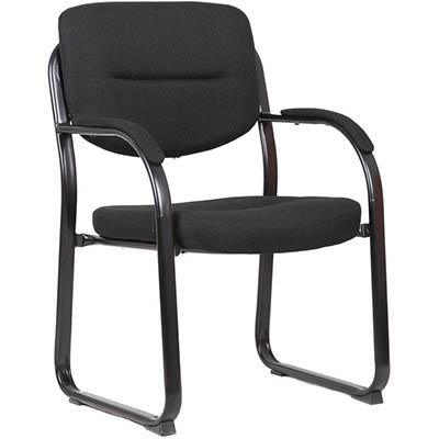 Rapidline Visitor Chair Sled Base Chair With Arms Black VSB600BK - SuperOffice