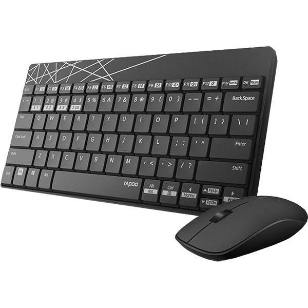 Rapoo 8000M Compact Wireless Keyboard And Mouse Combo Black 8000M - SuperOffice