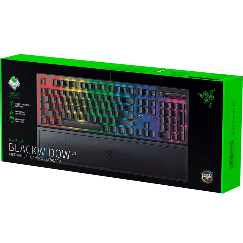 Razer BlackWidow V3 Mechanical Yellow Switch Gaming Keyboard RGB Wrist Rest RZ03-03541900-R3M1 - SuperOffice