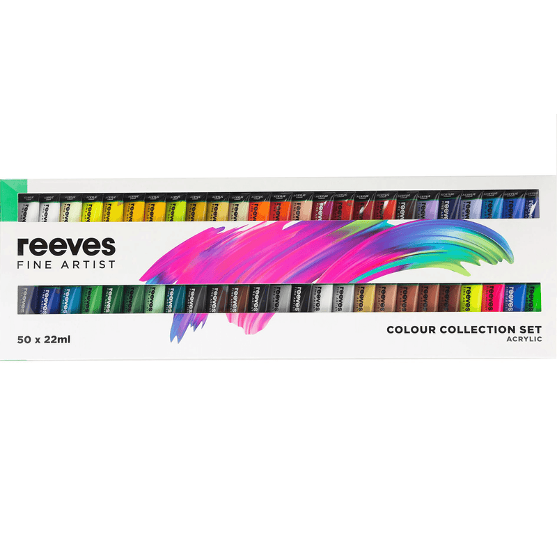 Reeves Fine Artists Acrylic Paint Tubes 22mL Set 50 0082540 - SuperOffice