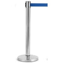 Retracta Q Chrome Pole And Blue Belt 2M VQ2442D - SuperOffice