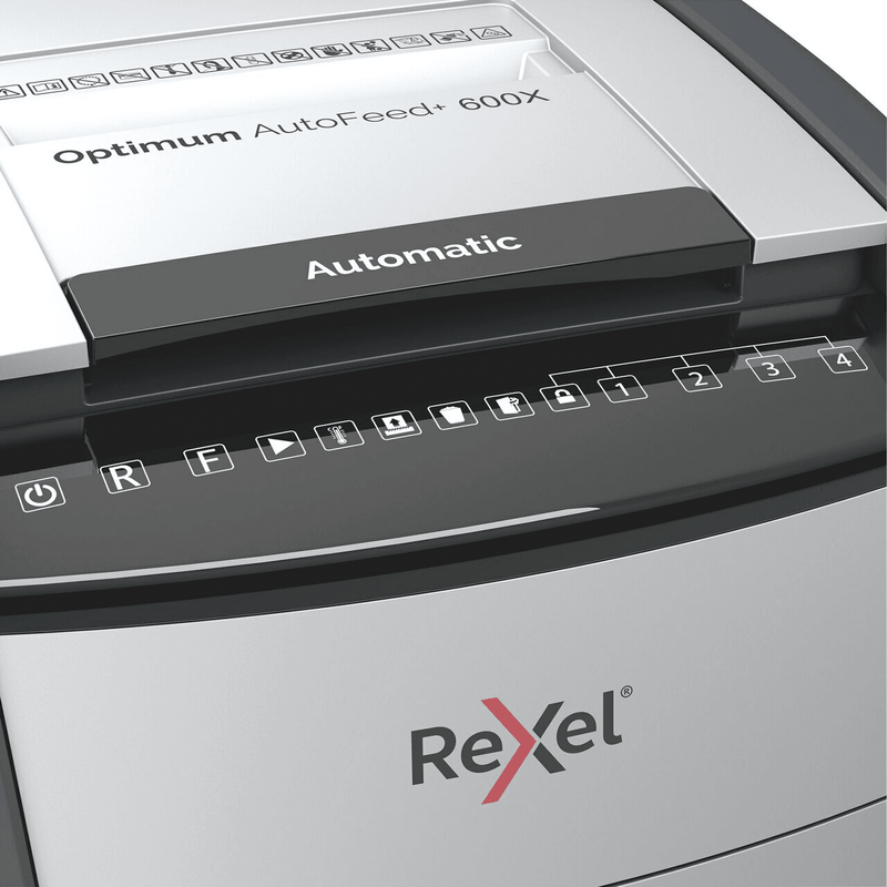 Rexel 2020600XAU Optimum Autofeed+ 600X Automatic Cross Cut Paper Shredder 2020600XAU - SuperOffice