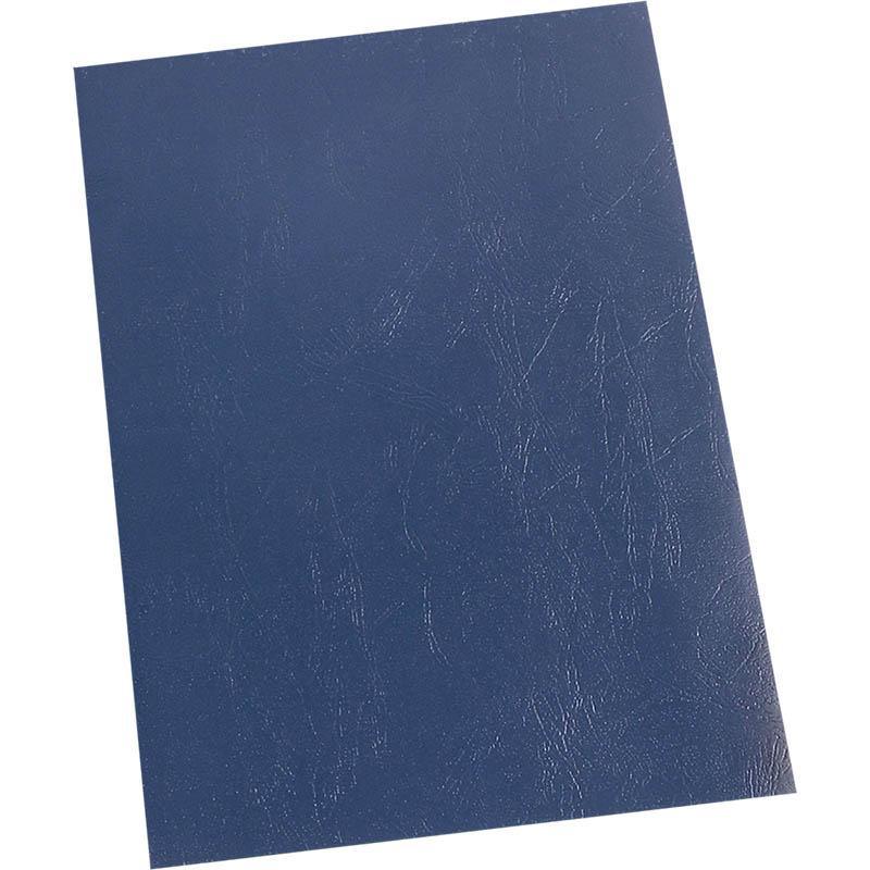 Rexel Binding Cover Leathergrain 300Gsm A4 Navy Blue Pack 100 49601 - SuperOffice