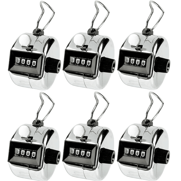 Rexel Handy Click Tally Counter 4 Digit Silver Check In Pack 6 9855000 (6 Pack) - SuperOffice