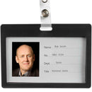 Rexel Id Coloured Plastic Card Holder Landscape Black Pack 6 9901102 - SuperOffice