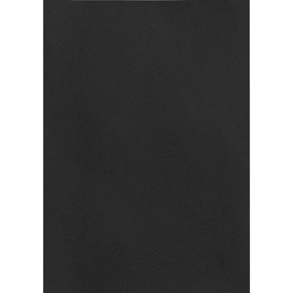 Rexel Leathergrain Covers 250GSM Black Pack 100 50333 - SuperOffice