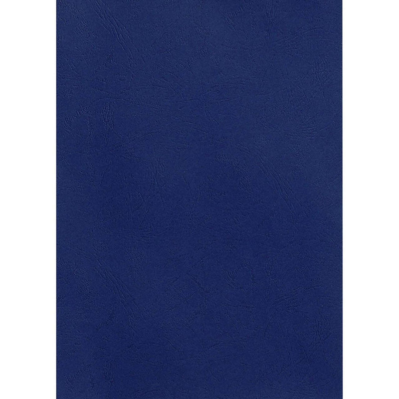 Rexel Leathergrain Covers 250GSM Navy Pack 100 50334 - SuperOffice