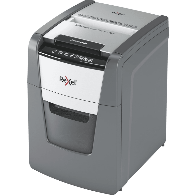 Rexel Optimum Autofeed+ 100x Automatic Cross Cut Paper Shredder 2020100XAU - SuperOffice