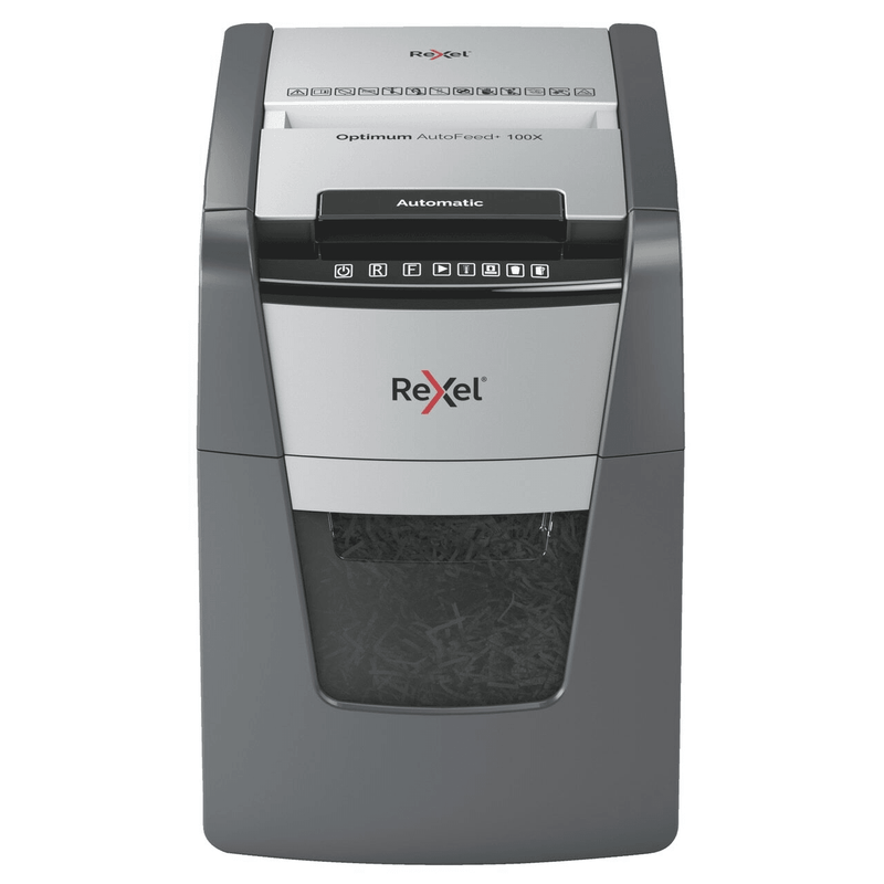 Rexel Optimum Autofeed+ 100x Automatic Cross Cut Paper Shredder 2020100XAU - SuperOffice