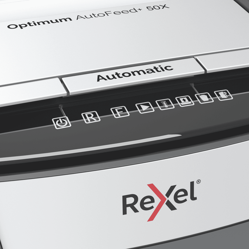 Rexel Optimum Autofeed+ 50x Automatic Cross Cut Paper Shredder 2020050XAU - SuperOffice