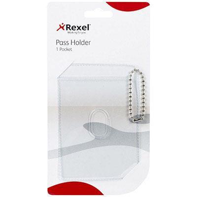 Rexel Pass Holder Plastic 1 Pocket 98 X 180Mm Clear 9862012 - SuperOffice