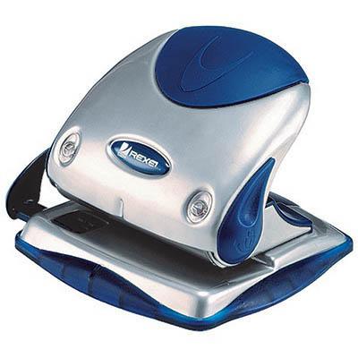 Rexel Premium 2 Hole Punch 15 Sheet Silver/Blue 2100739 - SuperOffice