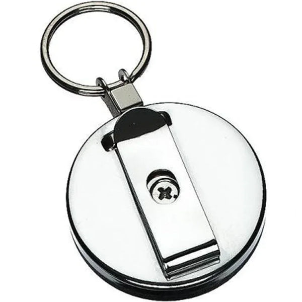 Rexel Retractable Key Holder Metal With Keyring And Cord Black 6 Pack 9800702 (6 Pack) - SuperOffice