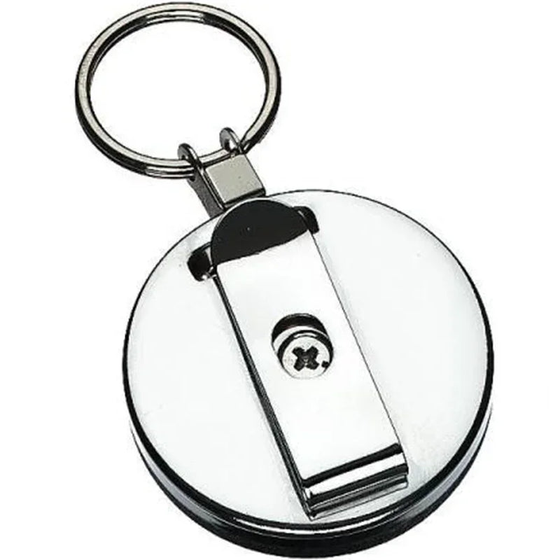 Rexel Retractable Key Holder Metal With Keyring And Cord Black 6 Pack 9800702 (6 Pack) - SuperOffice