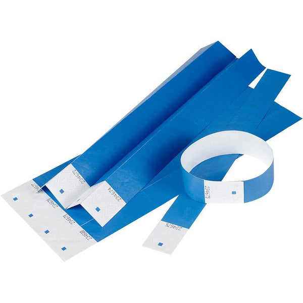 Rexel Tyvek Wristbands With Serial Number Blue Pack 10 9871001 - SuperOffice