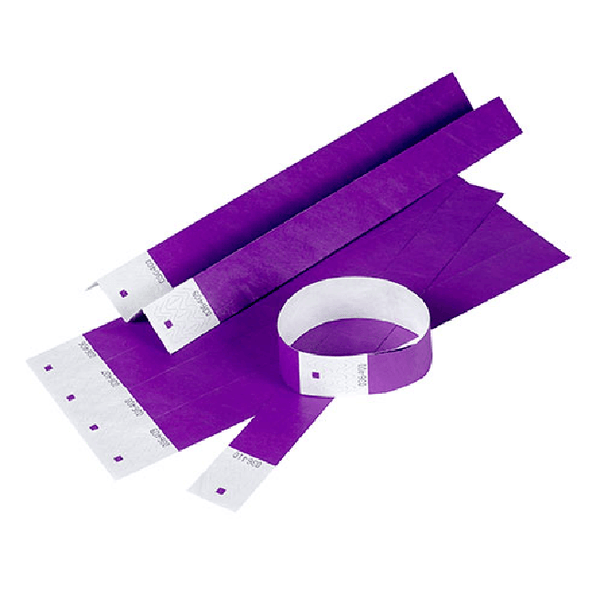 Rexel Tyvek Wristbands With Serial Number Purple Pack 100 Wrist Bands 9871019 (10 Pack of 10) - SuperOffice