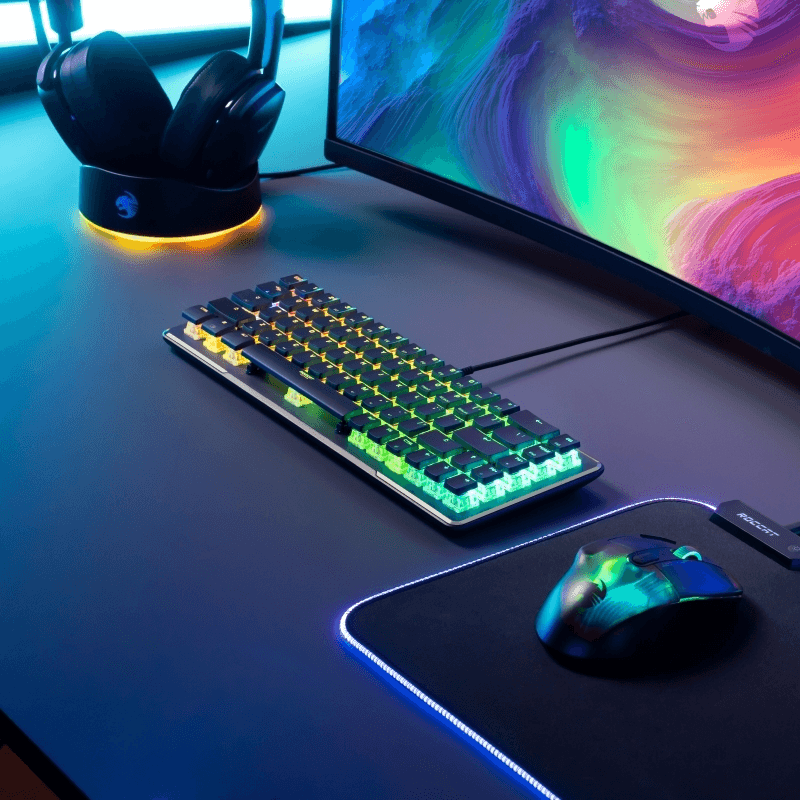 ROCCAT Keyboard Vulcan II Mini Optical Mechanical RGB Gaming Black ROC-12-043 - SuperOffice