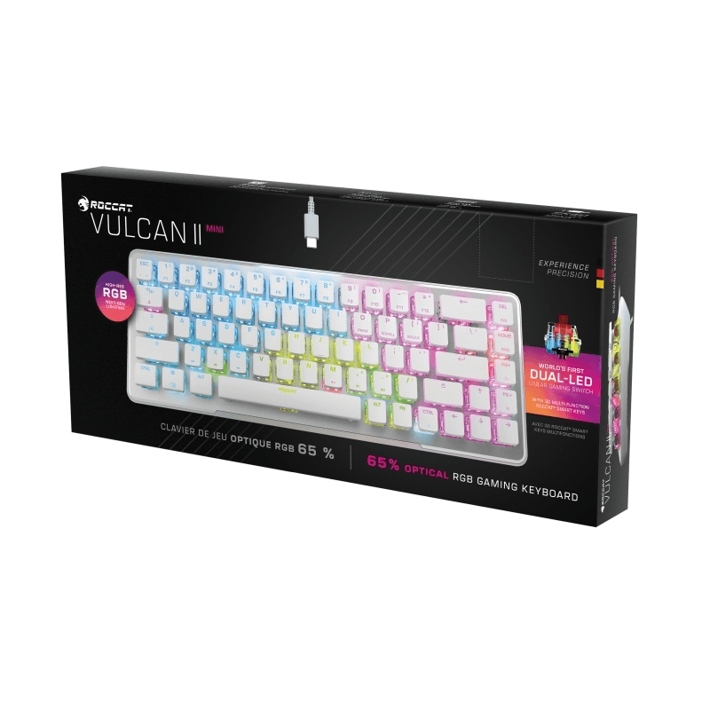 ROCCAT Keyboard Vulcan II Mini Optical Mechanical RGB Gaming White ROC-12-063 - SuperOffice