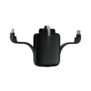 RollingSquare Powerbank Tau Mini 3-in-1 Keyring Power Bank 1400 mAh Black TAU01R - SuperOffice