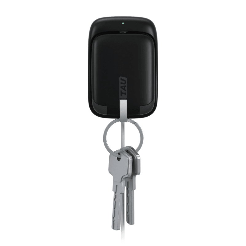 RollingSquare Powerbank Tau Mini 3-in-1 Keyring Power Bank 1400 mAh Black TAU01R - SuperOffice