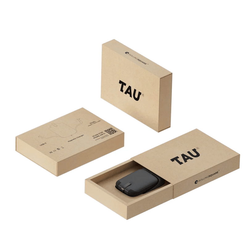 RollingSquare Powerbank Tau Mini 3-in-1 Keyring Power Bank 1400 mAh Black TAU01R - SuperOffice