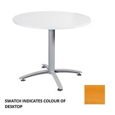 Round Meeting Table 900Mm Silver Star Base Beech Top YSMMT9BS - SuperOffice