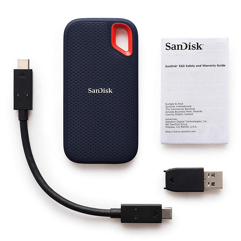 SanDisk 1TB Extreme Portable SSD USB3.1 Type-C Type-A Hard Drive SDSSDE60-1T00-G25 - SuperOffice