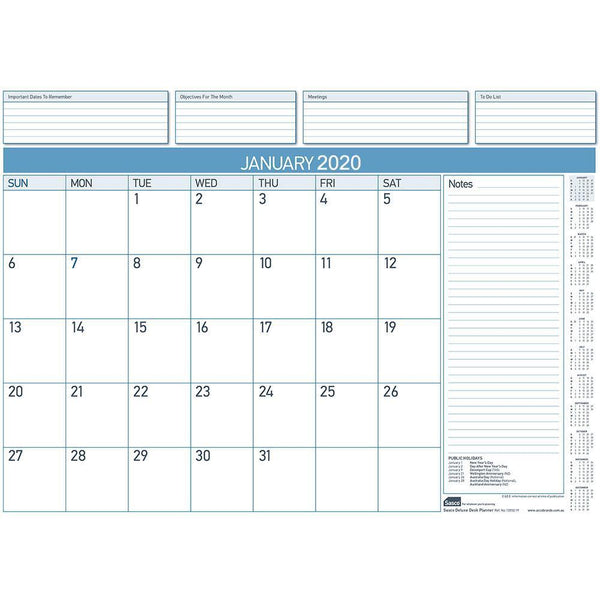 Sasco 2020 Deluxe Desk Planner AC02841 - SuperOffice