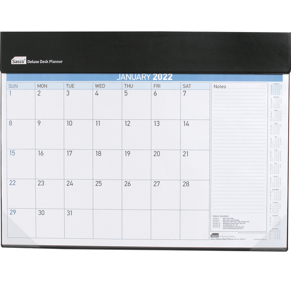 Sasco 2022 Deluxe Desk Planner Calendar Month View 518x387mm 1055222 - SuperOffice