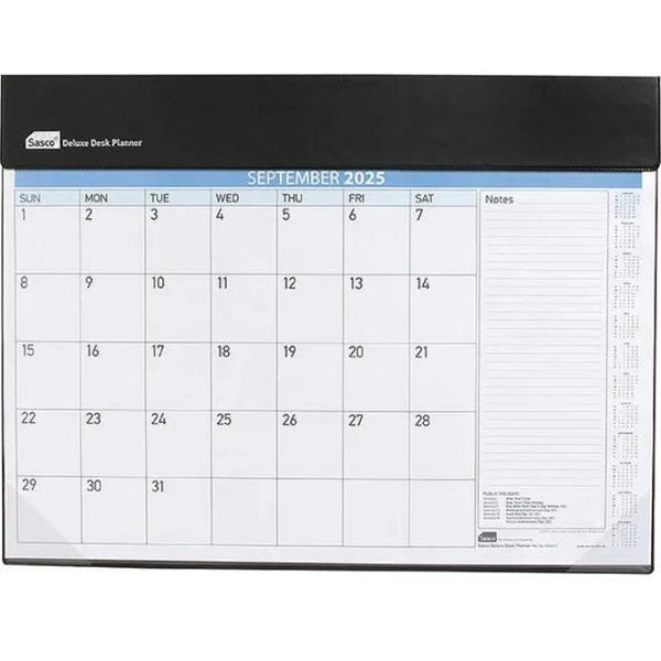 Sasco 2025 Deluxe Desk Planner Calendar Organiser Month View 518x387mm 1055225 - SuperOffice
