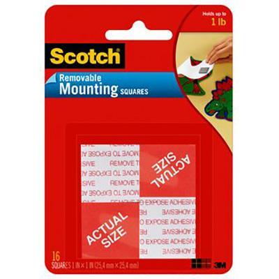 Scotch 108-Sml Removable Mounting Squares 13 X 13Mm Pack 16 70005087203 - SuperOffice